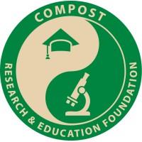 compost research and education foundation logo with green and pale yellow in the shape of a ying and yang
