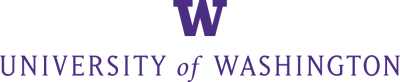 University of Washington logo with purple "W" above purple text
