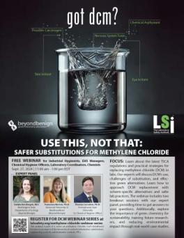 cover image for webinar with flask containing a stir bar and colourless liquid and the text "got DCM?" above it