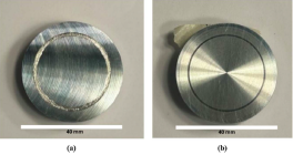 Wear of the bottom aluminum plate from the tribology tests.