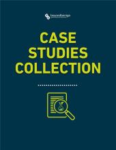 case studies collection cover image with yellow text on a dark green-blue background